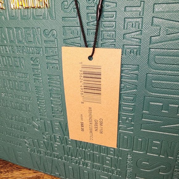 Steve Madden Teal Travel Cosmetic Bag With Clear Pockets & Zippers - Picture 3 of 7